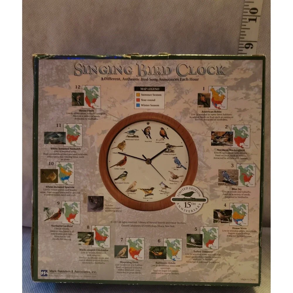 Singing Bird Clock 15th Anniversary Limited Edition Mark Feldstein AMAZING SHAPE